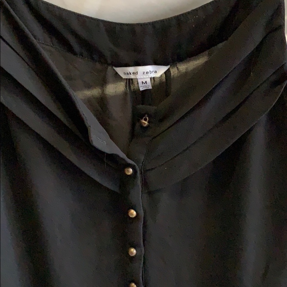 Black button up blouse - Picture 2 of 5